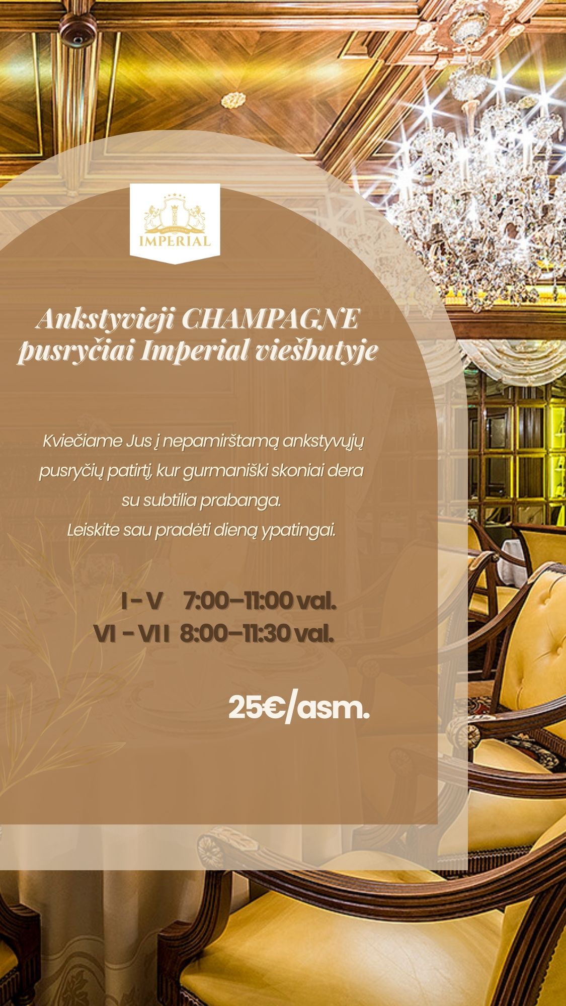 Rytas prasideda Imperial Hotel & Restaurant – su išskirtiniais pusryčiais! Rytas prasideda Imperial Hotel & Restaurant – su išskirtiniais pusryčiais!