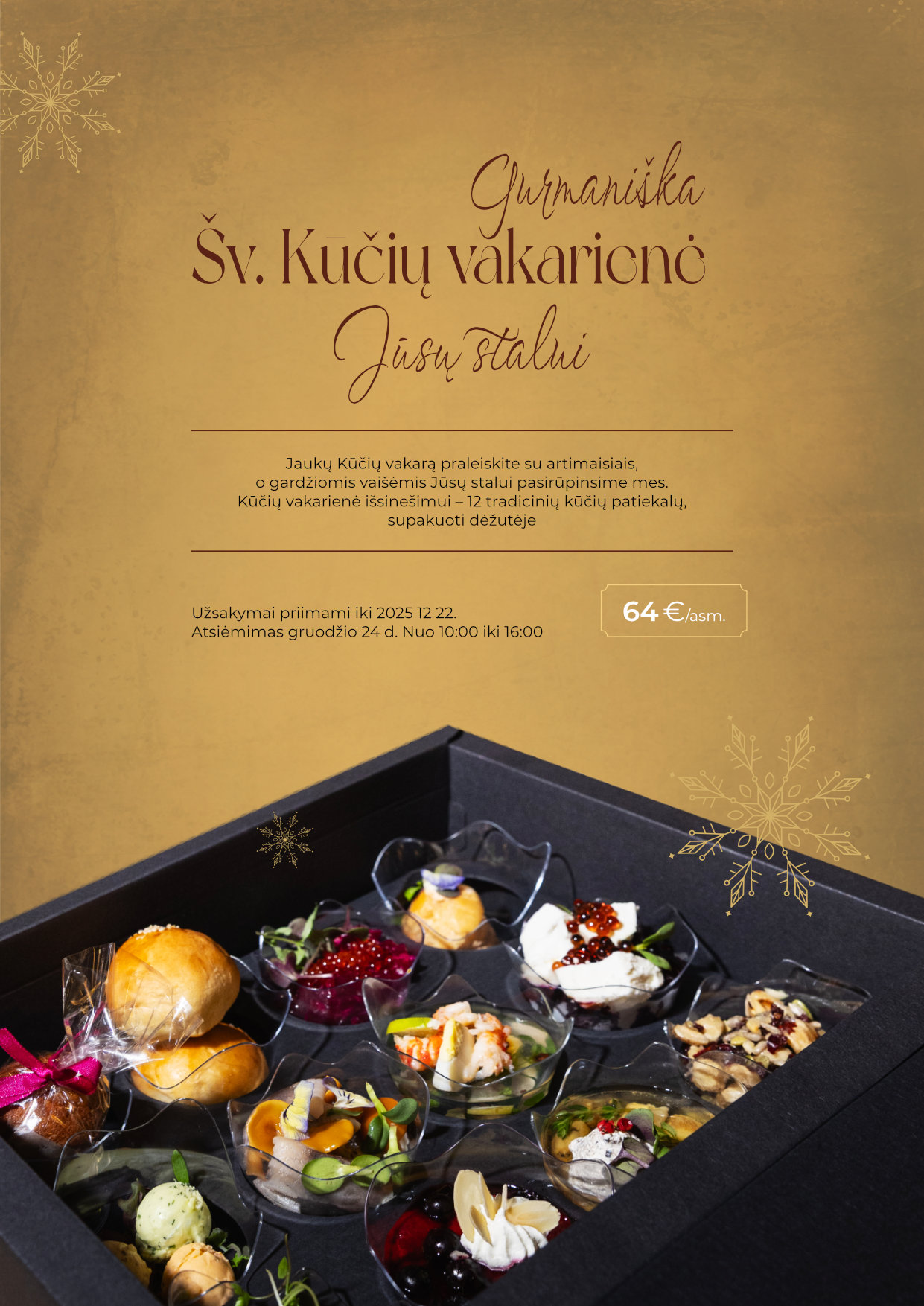 Gurmaniška Šv. Kūčių gourmet vakarienė Jūsų stalui