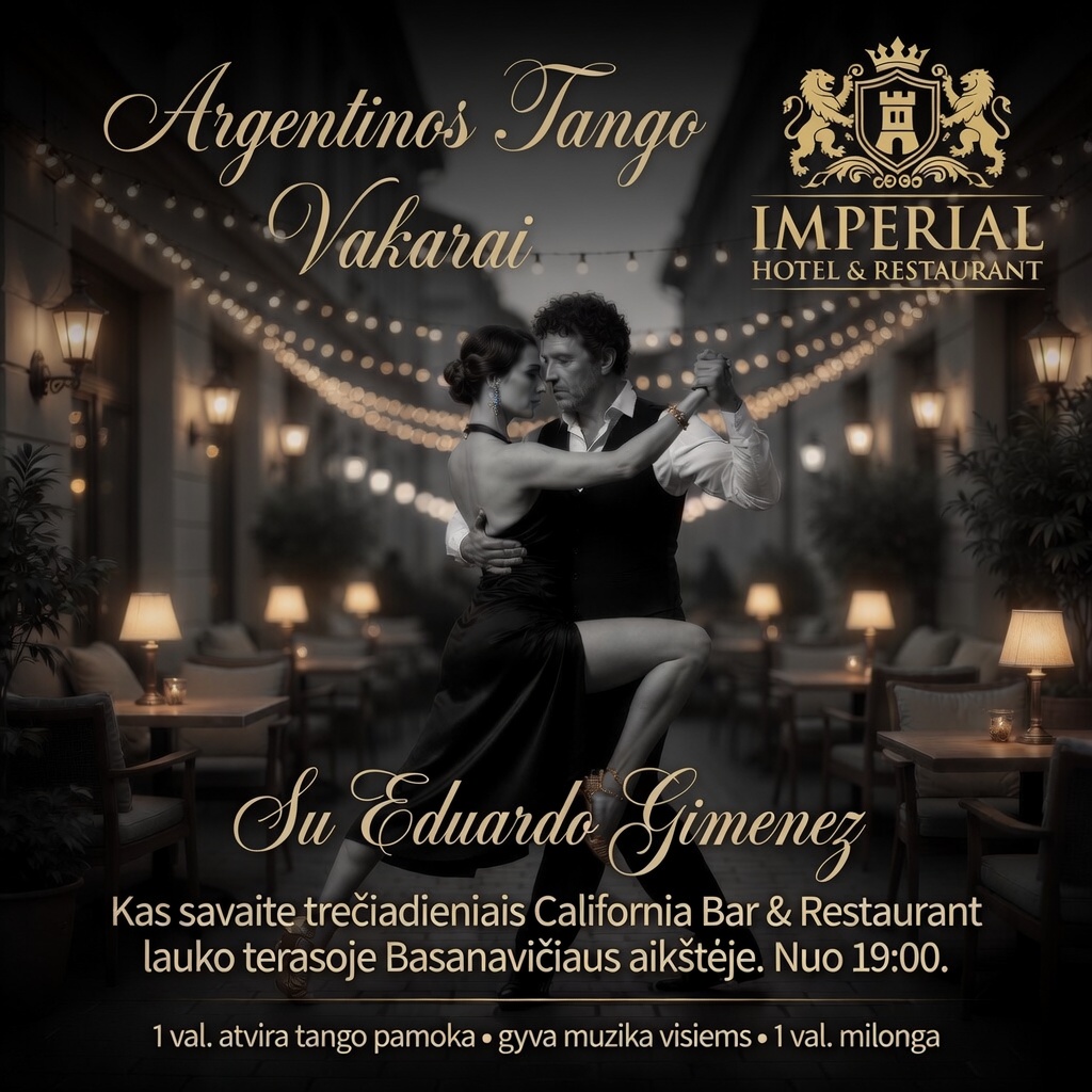 Nuo gegužės 6 d. kiekvieną trečiadienį - TANGO VAKARAI!